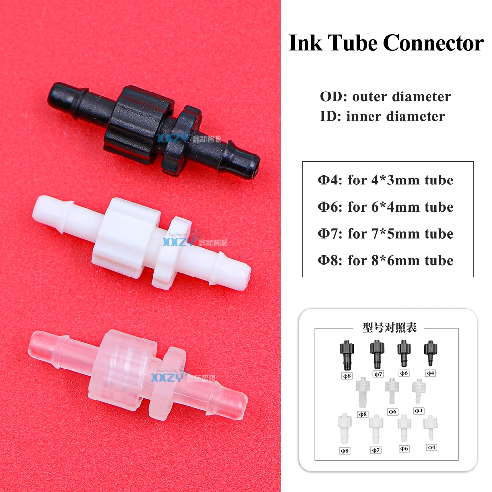 20PCs Ink Tube Connector for Inkjet Printer Ink Pipe Joints Adapter for ...