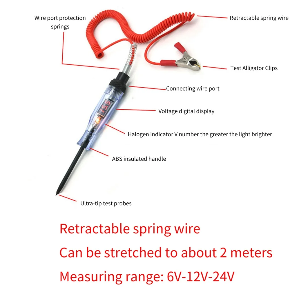 36V Car Truck Voltage Circuit Tester Automobile Diagnostic Tools car battery tester Voltmeter Bulb Auto Repair Voltage Indicator 4