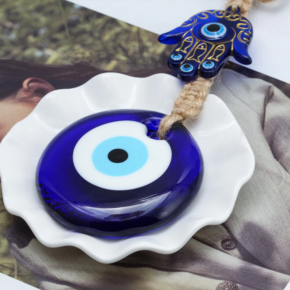 Ciondolo Hamsa Occhio Di Allah Turco Blu | Decorazione Portafortuna Per Auto, Casa E Ufficio | Amuleto Nazar