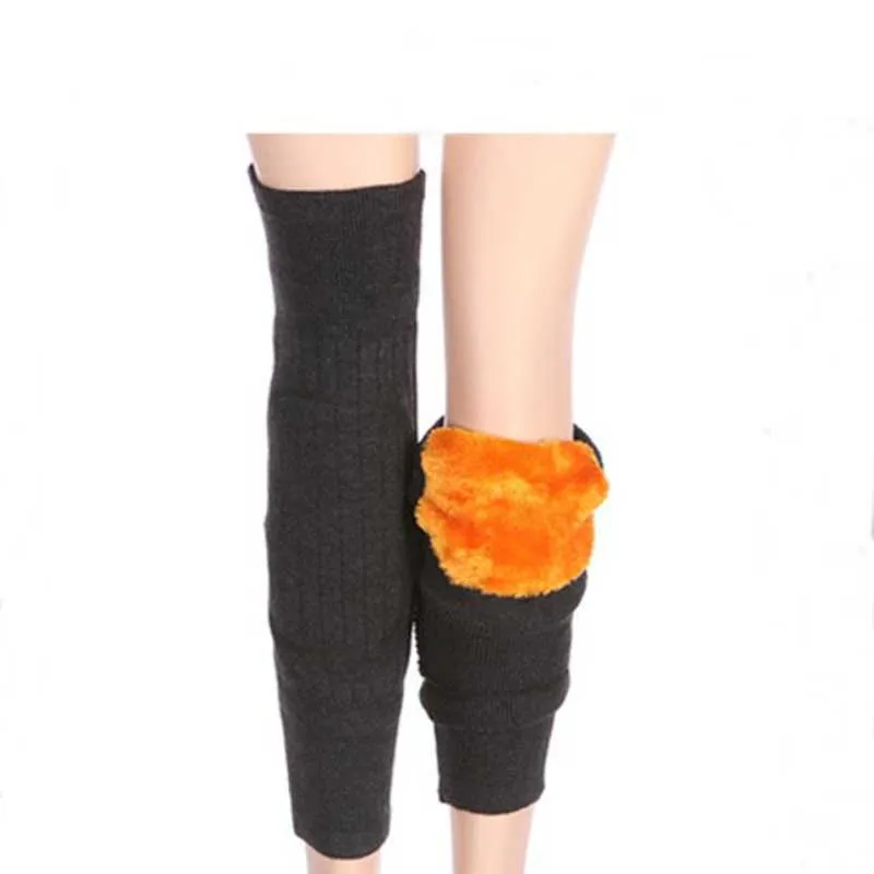 1Pair Thick Wool Knee Protection Cashmere Knee Pads Anti Cold Knee Pads Brace Plus Velvet Kneepad Prevent Arthritis Leg Support