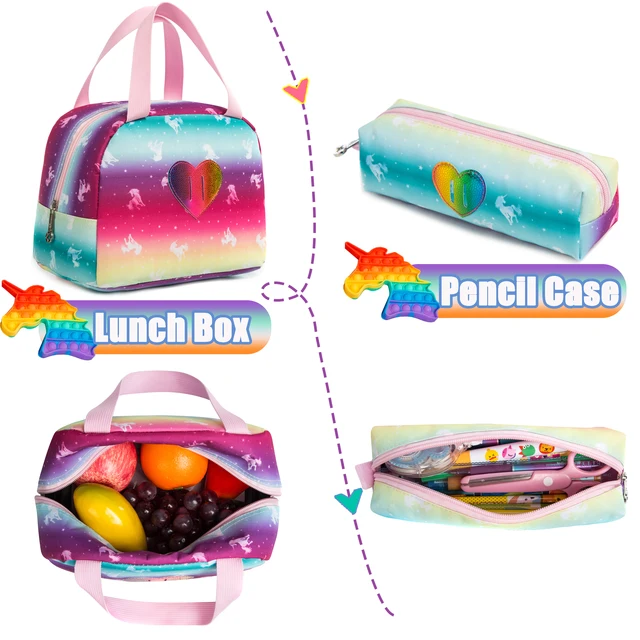 Unicorn Printed Children's Place Unicorn Lunch Box Backpack