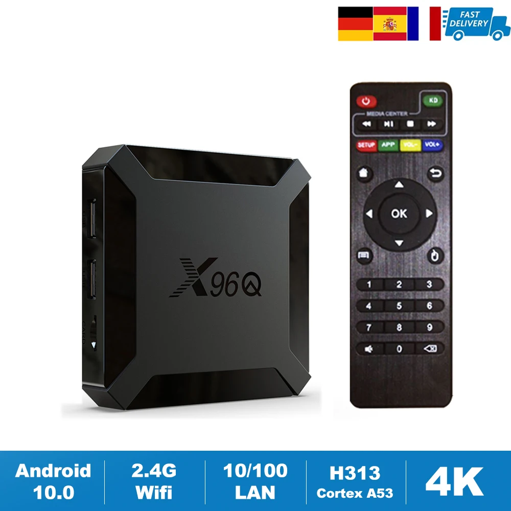 X96q Smart Tv Box Android 10.0 Allwinner H313 Quad Core 4k Hd 2.4g Wifi