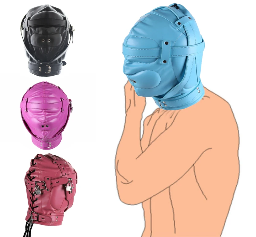 Cappuccio bdsm maschera bondage e kit di restrizione nero_voghion.com