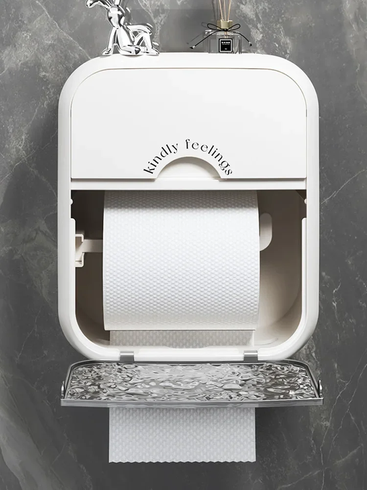 High quality white toilet paper holder wall mounted waterproof storage box toilet roll paper storage rack bathroom accessories paper towel holder toilet paper holder toilet roll holder