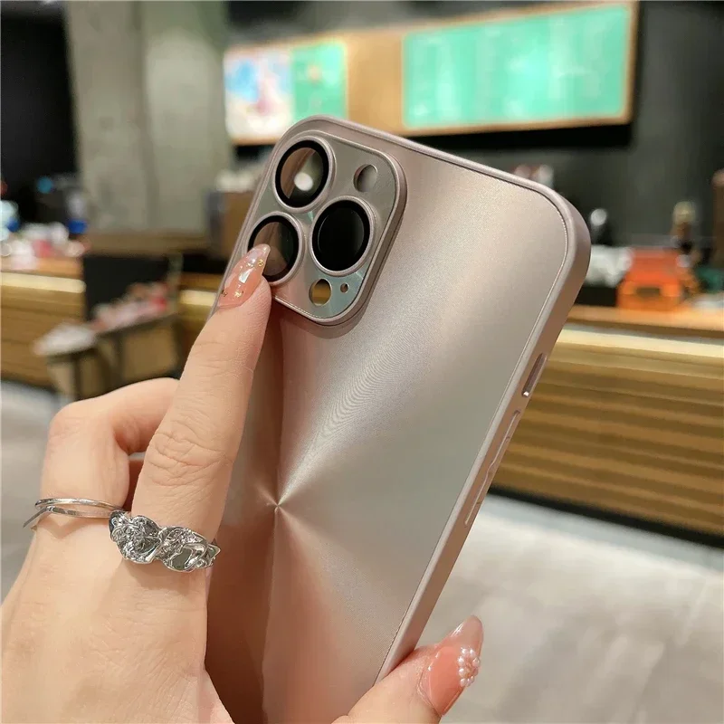 Schillernde CD-Handyhülle mit quadratischem Rahmen für iPhone 11 12 13 15 Pro Max 14 Plus, Silikon-Rückseite mit Objektivschutz_voghion.com