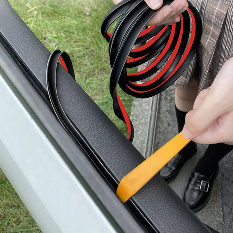 Car Sealing Strips SEAMETAL Car Door Window Seal Strip Rubber V Shape Auto Side Window Gap Filler Weatherstrip Noise Insulation Protector