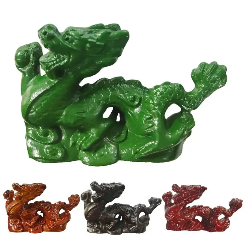 

Статуэтка китайского дракона 2024 фигурка китайского зодиака, деревянный дракон, мини Новогоднее украшение, статуэтка зодиака, талисман, Декор