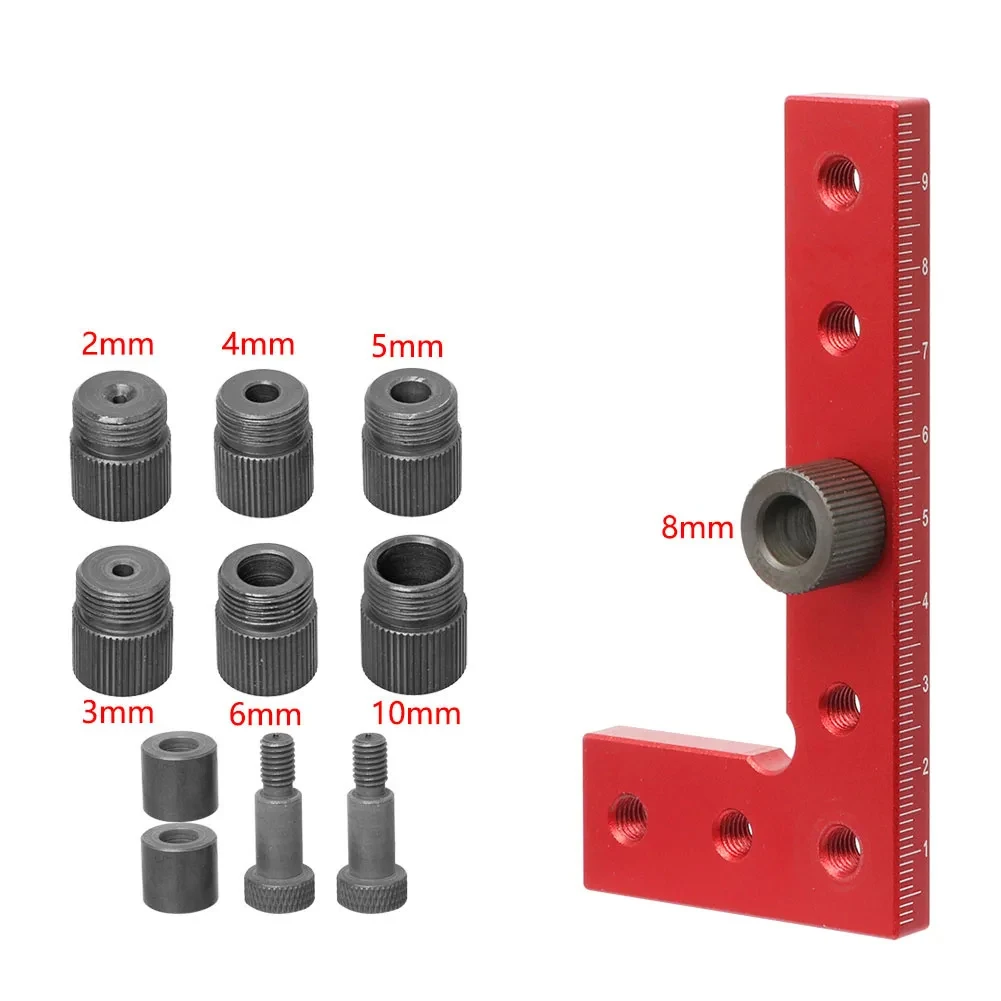 Square 2-10mm Dowel Jig Self-Centering Line Scriber Woodworking Tools Drill Guide Straight Holes Square Center Finder Tool