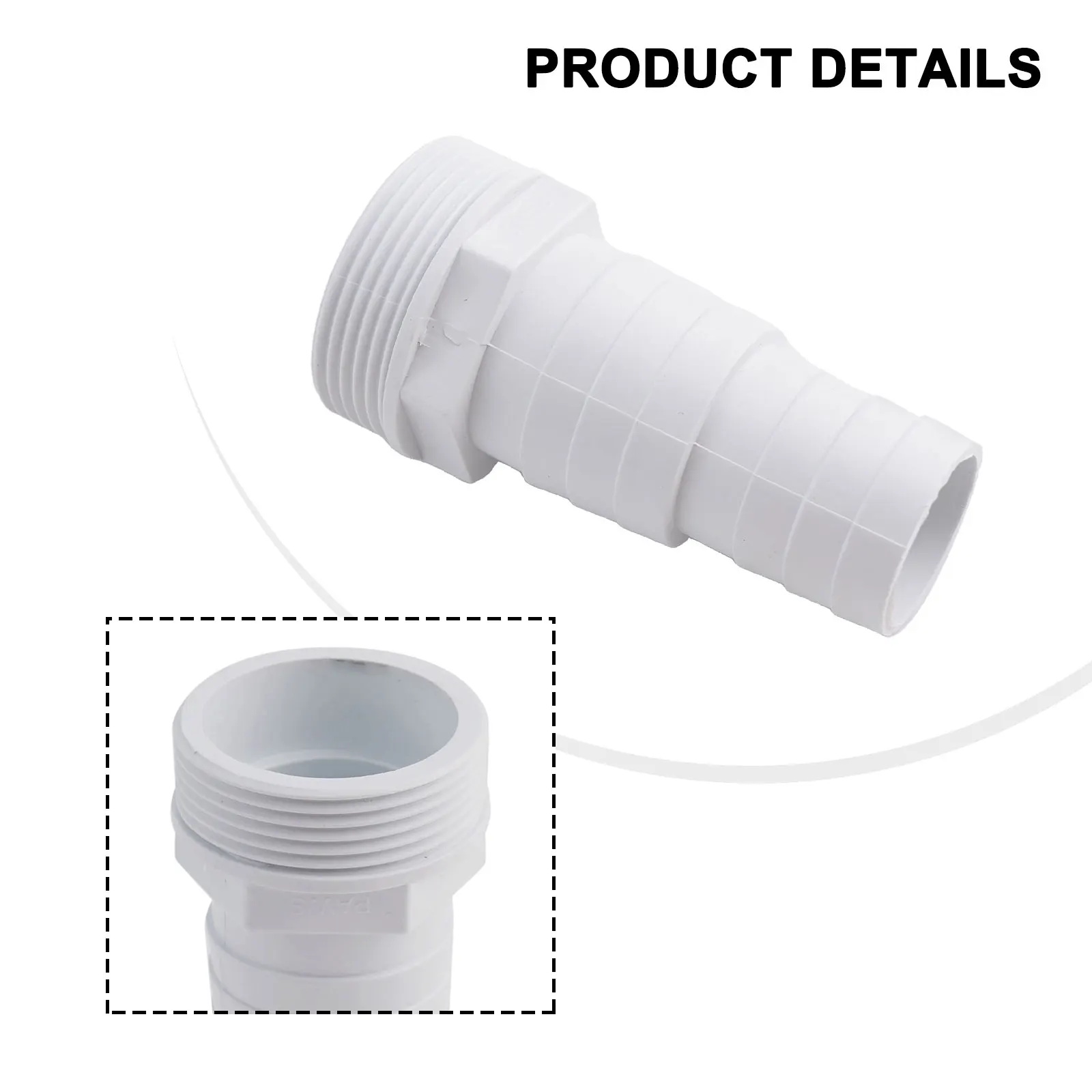 ABS Thread Spare Hose Nozzle pressure washer nozzle 1.5 Inch Swimming Pool Hoses Diameter 32-38mm SPX1091Z7/SPX1091Z4 9.5*4.5*3 Cm White