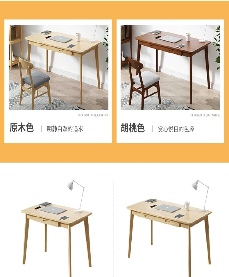 Description Picture 5 of itemHome Office Desk Wooden Computer Desk Sturdy School Small Writing Study Table Students Desk with Drawers