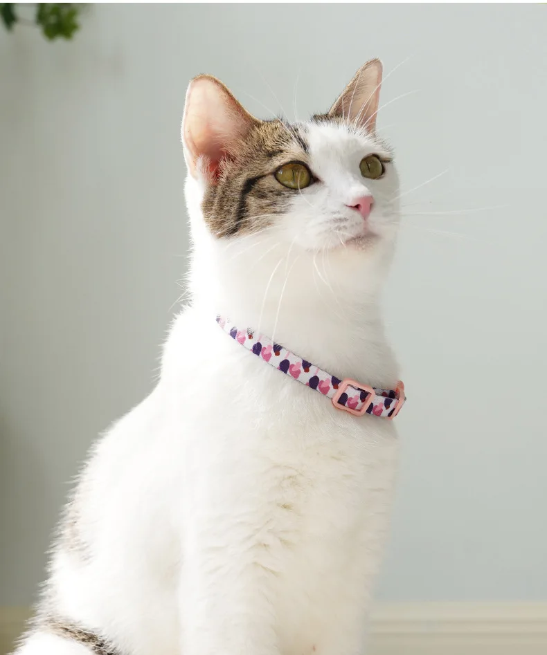 Title 6, Pet Collar Colorful Flower Printed Cat Collar A...