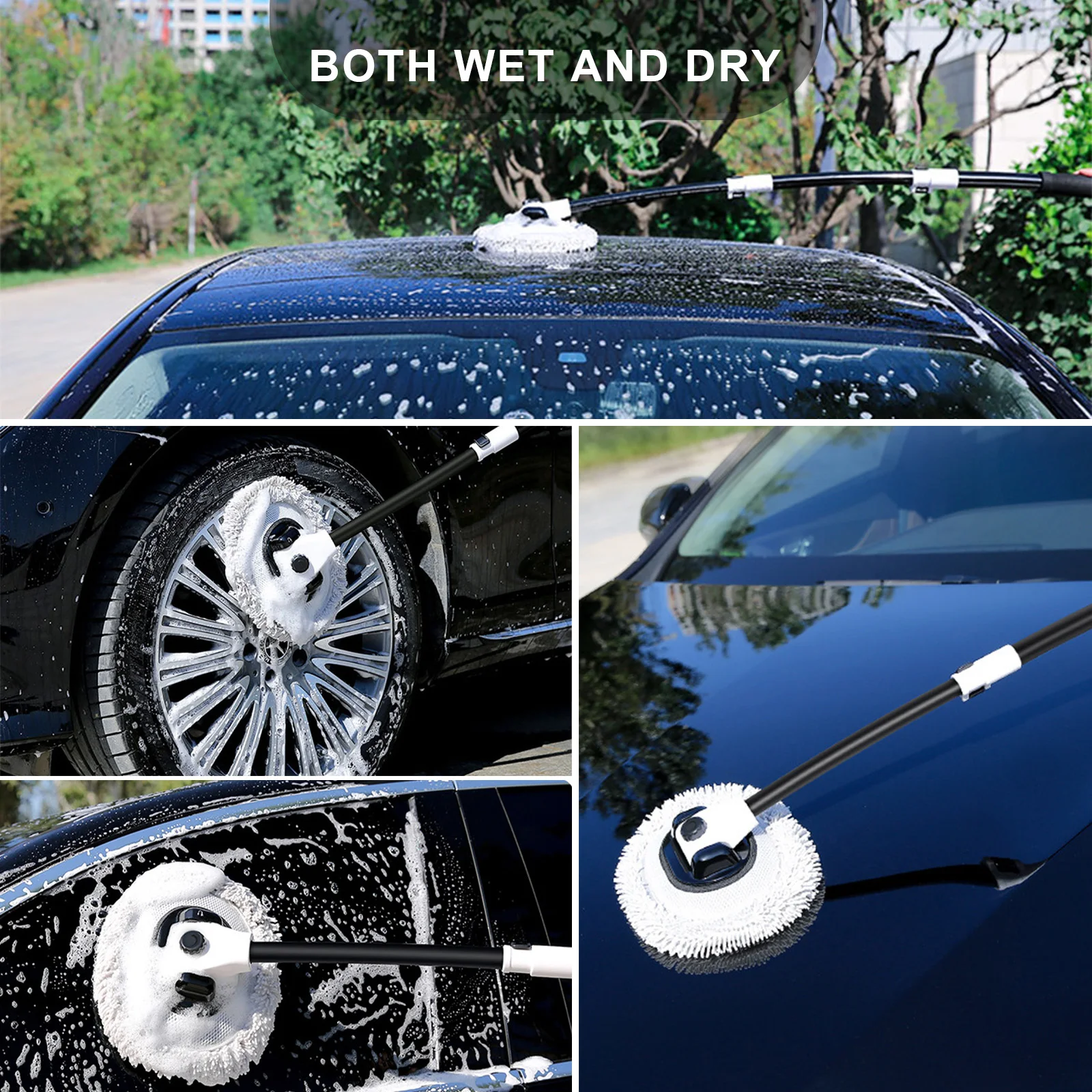 Car Telescoping Long Handle Chenille Broom Car Wash Mop Brush – SEAMETAL