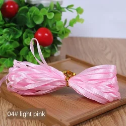 White Silk Satin Ribbon for Gift Wrapping and DIY Crafts - 1/8 (3mm), Ideal for Celebrations and Decorations (Light pink)