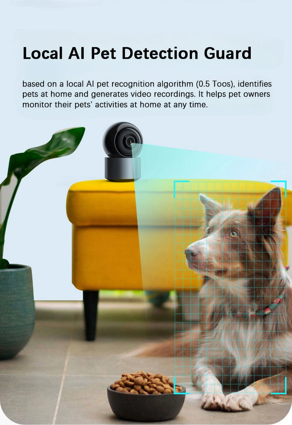 5MP WiFi Pan/Tilt Camera Work with Tuya Smart App Support Night Vision HD Video