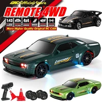 מכונית מיני דריפט RC בקנה מידה 1/64 או 1/43 עם שלט רחוק 4WD ורכבי רייסינג עם תאורת LED, מכונית מהירה בשלט רדיו לשולחן העבודה 1