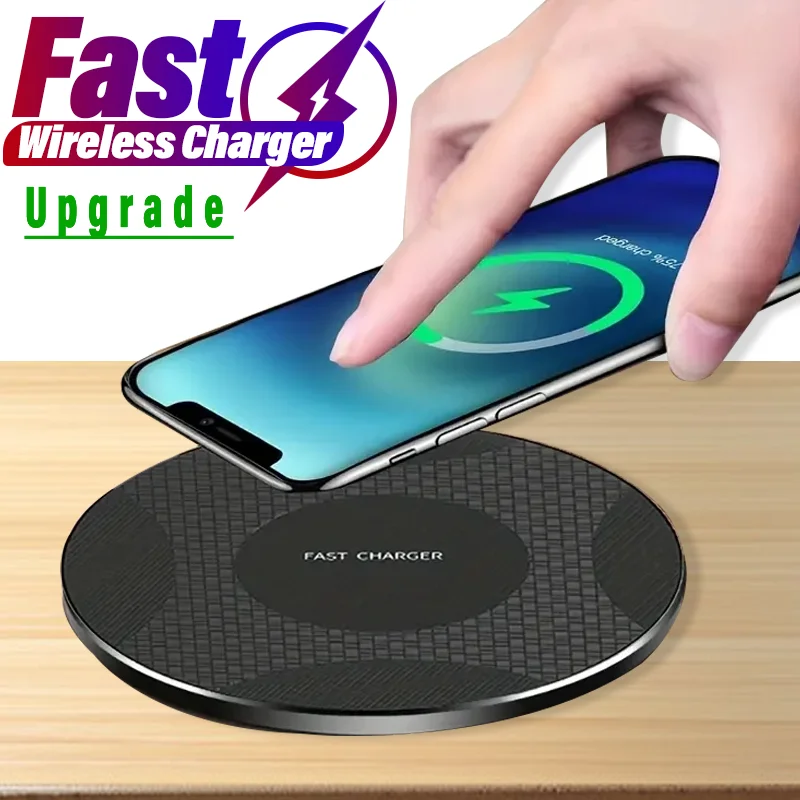 Wireless Charger Pad Stand Desktop Ultra-thin Mobile Phone Fast Charging Dock Station For iPhone Samsung Xiaomi