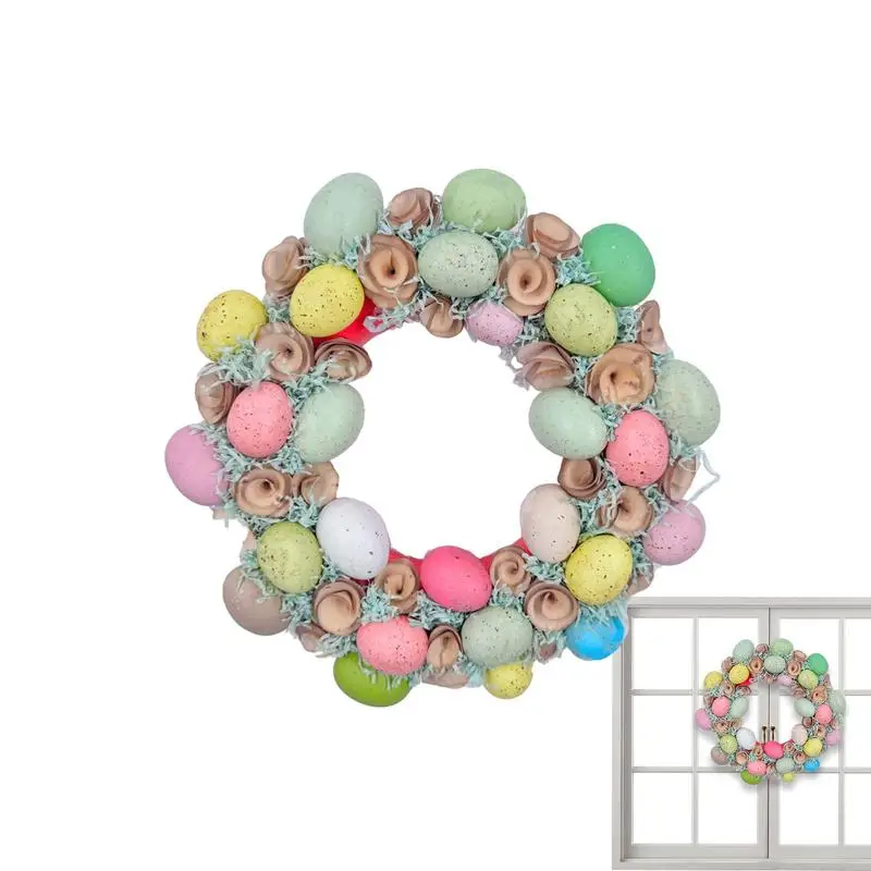

Пасхальный разноцветный венок с яйцами, искусственный Пасхальный венок, гирлянда с надписью, венки с яйцами, приглашаемые дверные знаки, деревенский весенний венок