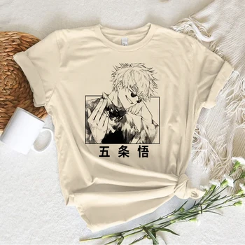 Gojo Anime t shirt women Y2K graphic streetwear top girl Japanese anime streetwear clothes 1