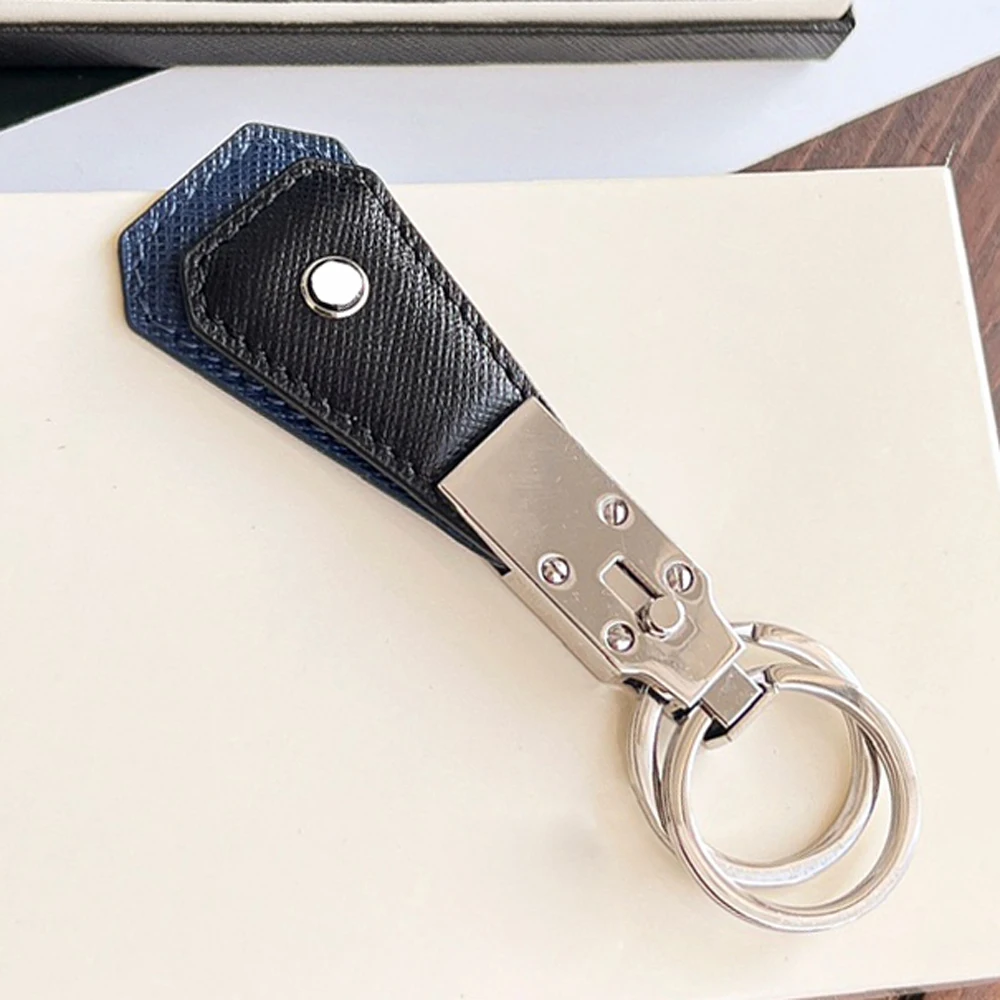 CJS Key Chain MB 2 Color Double Ring Keychain, Stainless Steel Double Ring, One Fixed And One Freely Detachable With Box Set