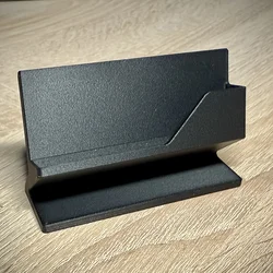 Sleek Minimalist Business Card Holder - Stylish Desktop Organizer (Black)