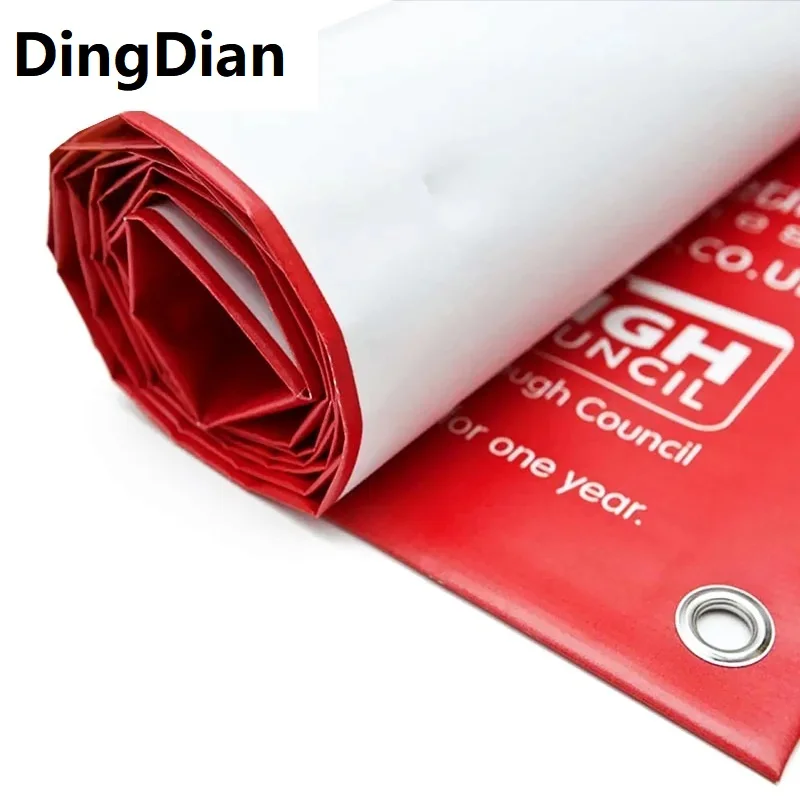 

DingDian Pvc Viny Banner Outdoor DIY LOGO Advertising Customization Spray Cloth Signboard Background Print Waterproof Sunscreen