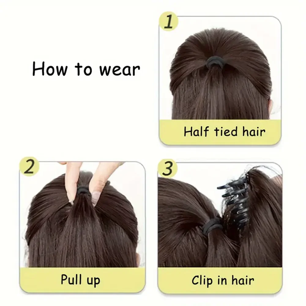 12inch Synthetic Claw Clip Ponytail Hair Extensions Short Curly Natural Tail False Hair Multi-Color Options for Weddings Parties
