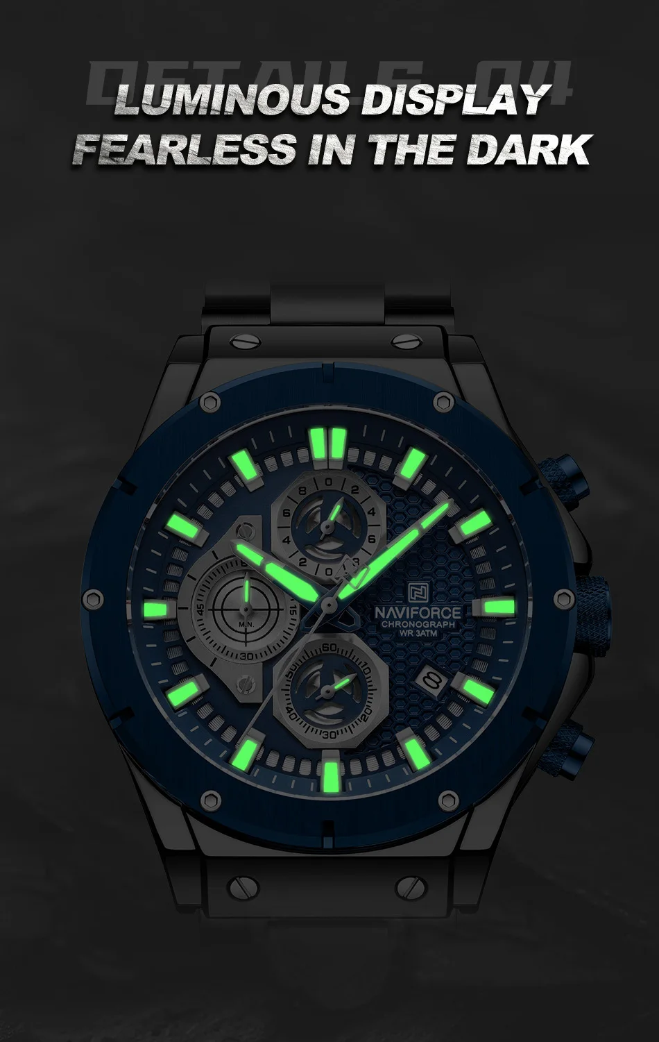 Naviforce 8026 Chronograph Stainless Steel Watch description image 12