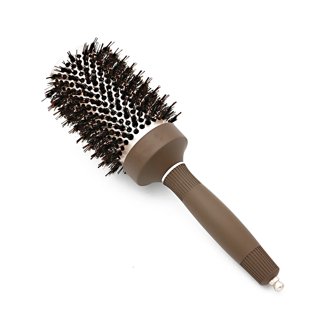 New Nano Technology Ionic Ceramic Hair Aluminum Brush Boar Bristle Hair Curly Comb Round Brushes For Hairdressing Salon 4