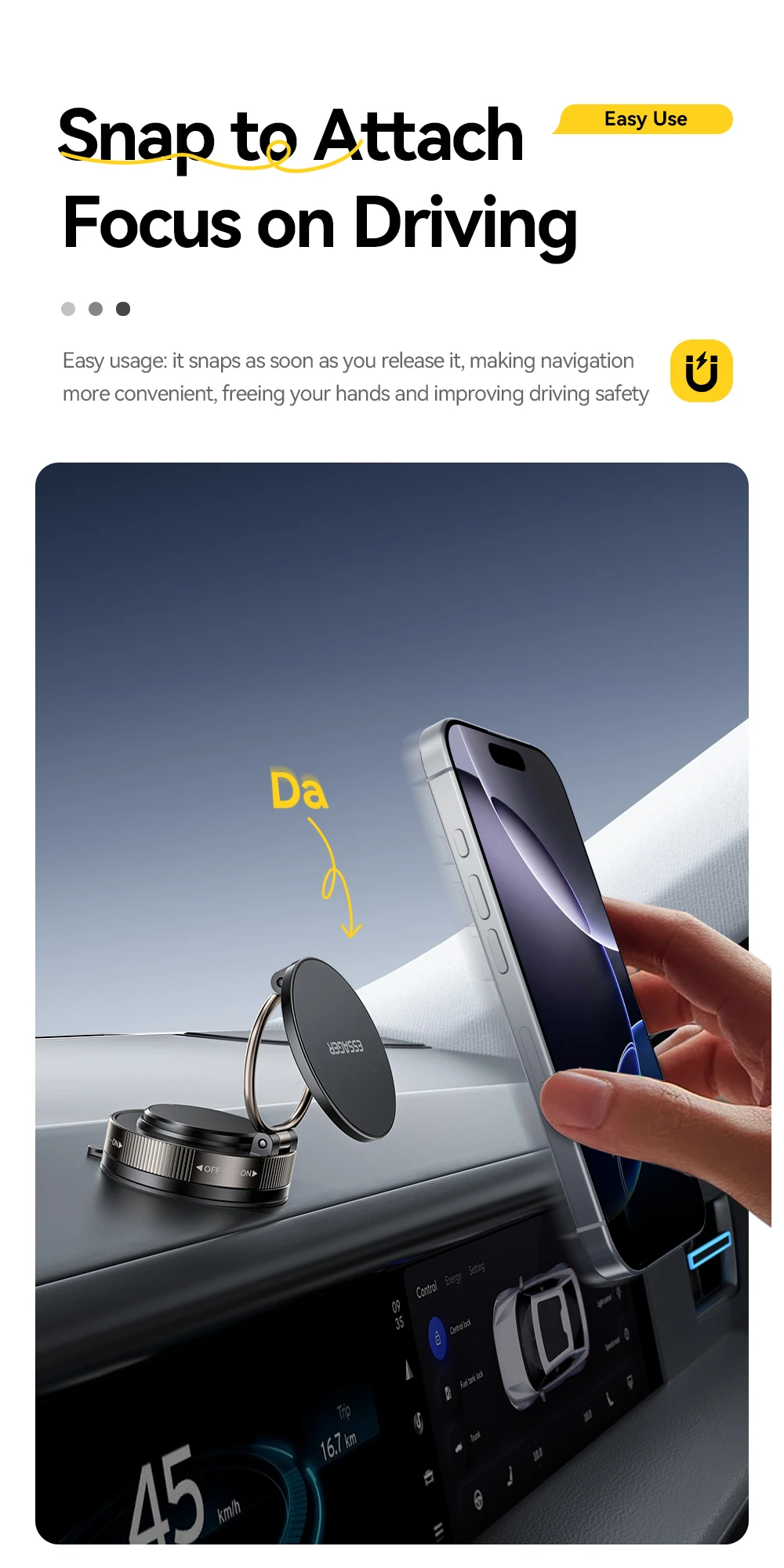 Magnetic Suction Cup Phone Holder 360° Rotatable for iPhone 16 15 14 13 Pro Max