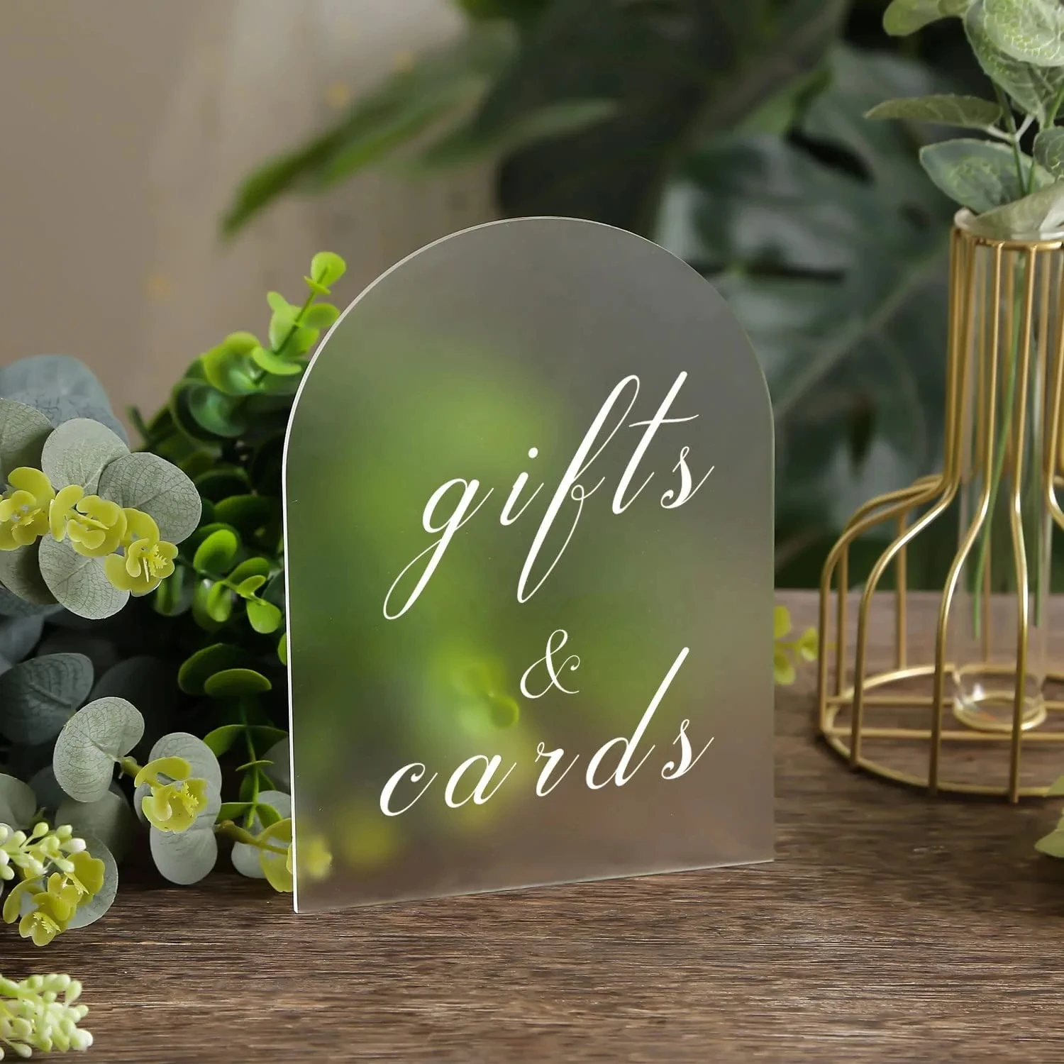 Frosted Acrylic Display Card With Bracket Wedding Rectangular Table Number Card With Bracket Diy Blank Arched Banquet Venue