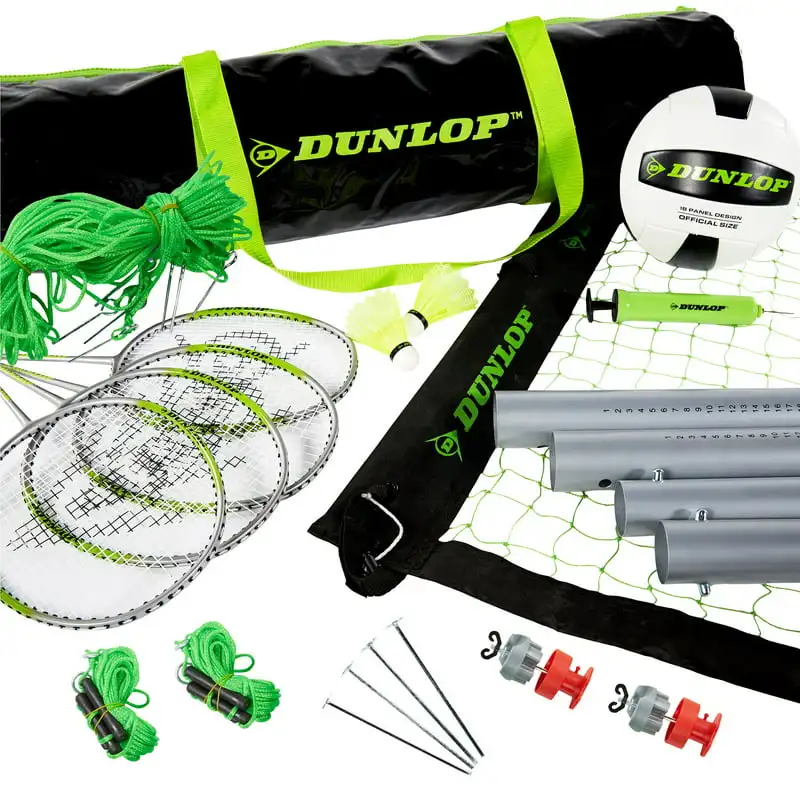 

Volleyball & Badminton Combo Set, Lawn Game, Green/