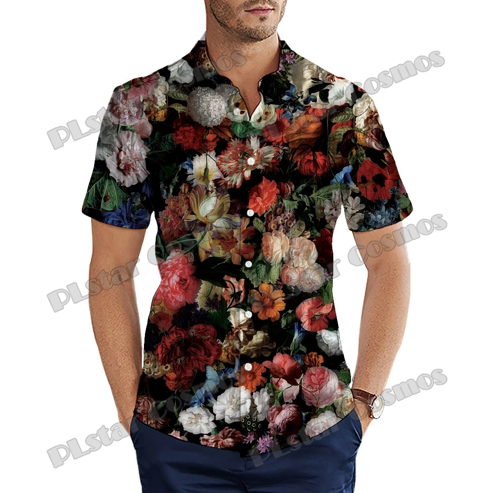 Summer Harajuku Short sleeve Shirts Flowers and Fruits 3D All Over Printed Men's Hawaiian Shirt Unisex Casual Beach Shirt CY-22