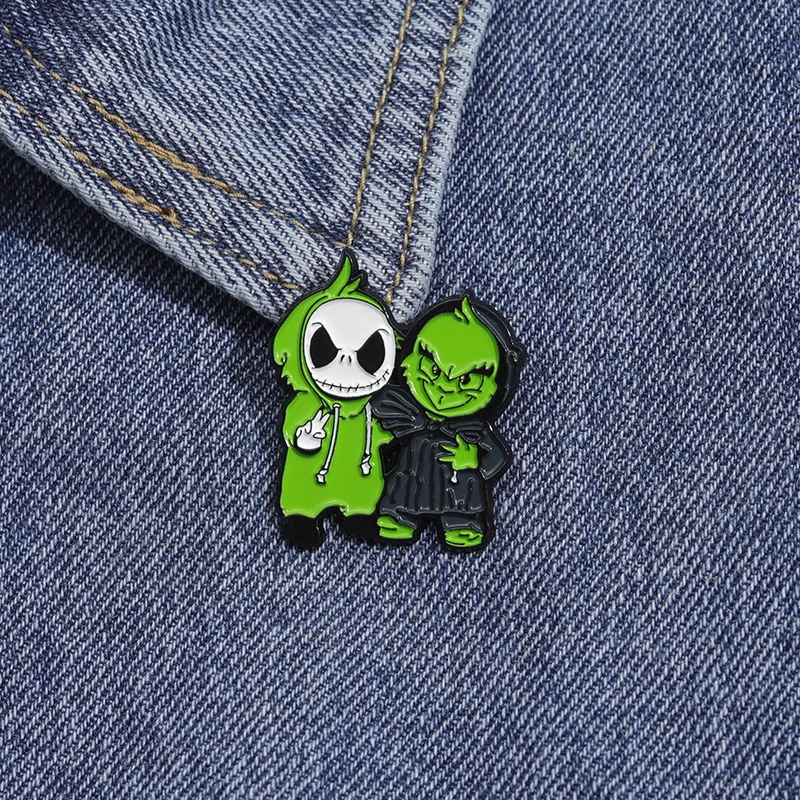 Horror Anime Charakter Brosche Emaille Pins Lustige Comic Metall Broschen Revers Abzeichen Weihnachten Punk Zubehör Geschenk für Freunde – Detail 9