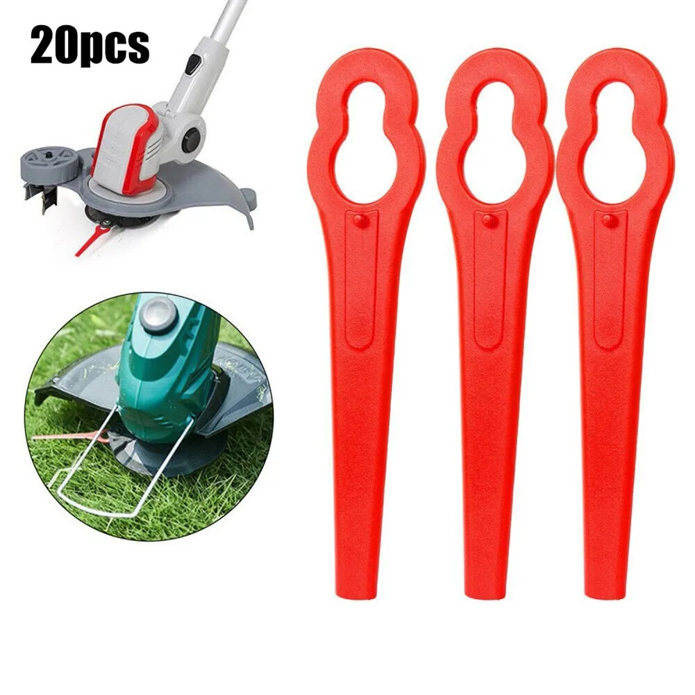 Lawn Mower Trimmer Blade Grass Trimmer Blade Mower Accessories Lawn Mower Blades Plastic Replace Replacement Set Trimmer 20Pcs Blade Cordless For Einhell Grass Practical Durable