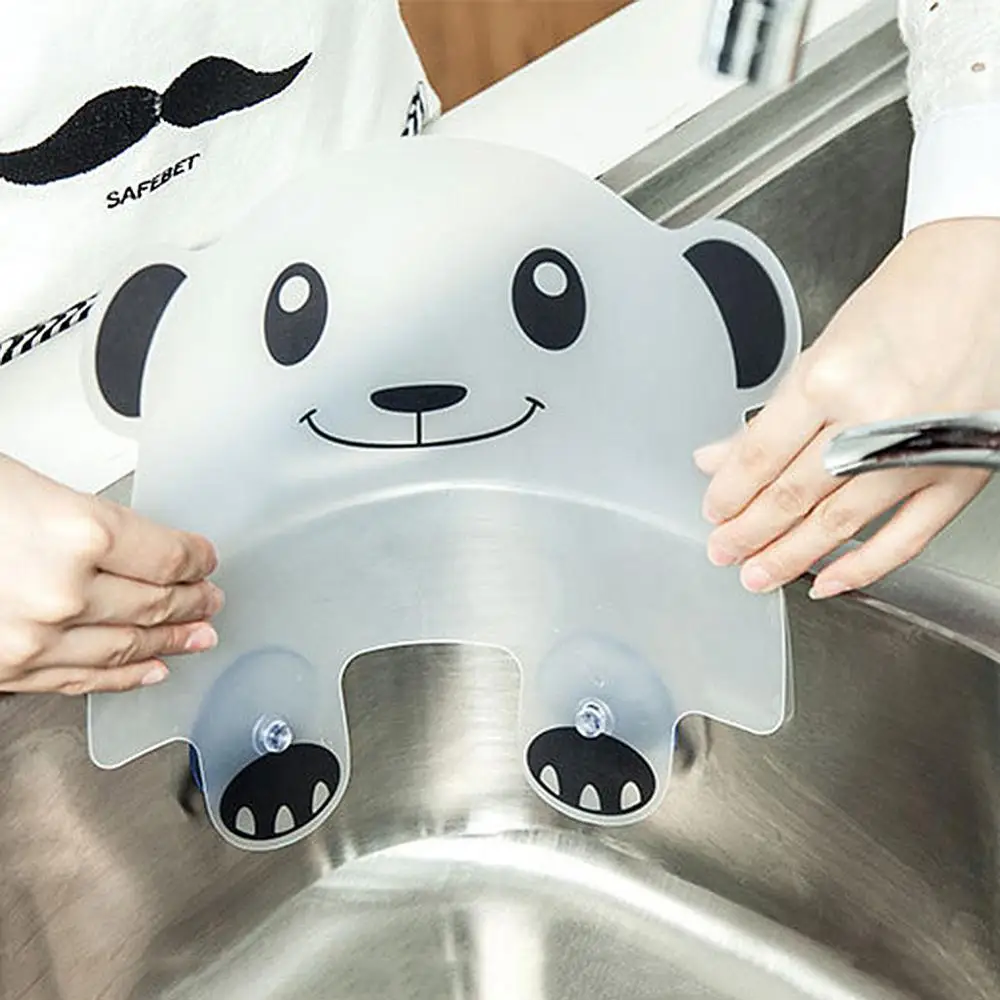 Kitchen Sink Water Splash Guards with Sucker Panda Designed Waterproof Screen for Dish Fruit Vegetable Washing Anti-water Board