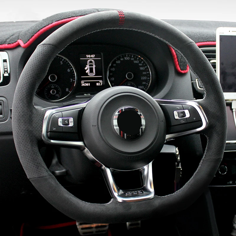 Coprivolante Real Alcantara Per Volkswagen Vw Golf Gti 7 Gtd Gte 7 R 7 Polo (R-Line) 2013-2021 Funda Volante