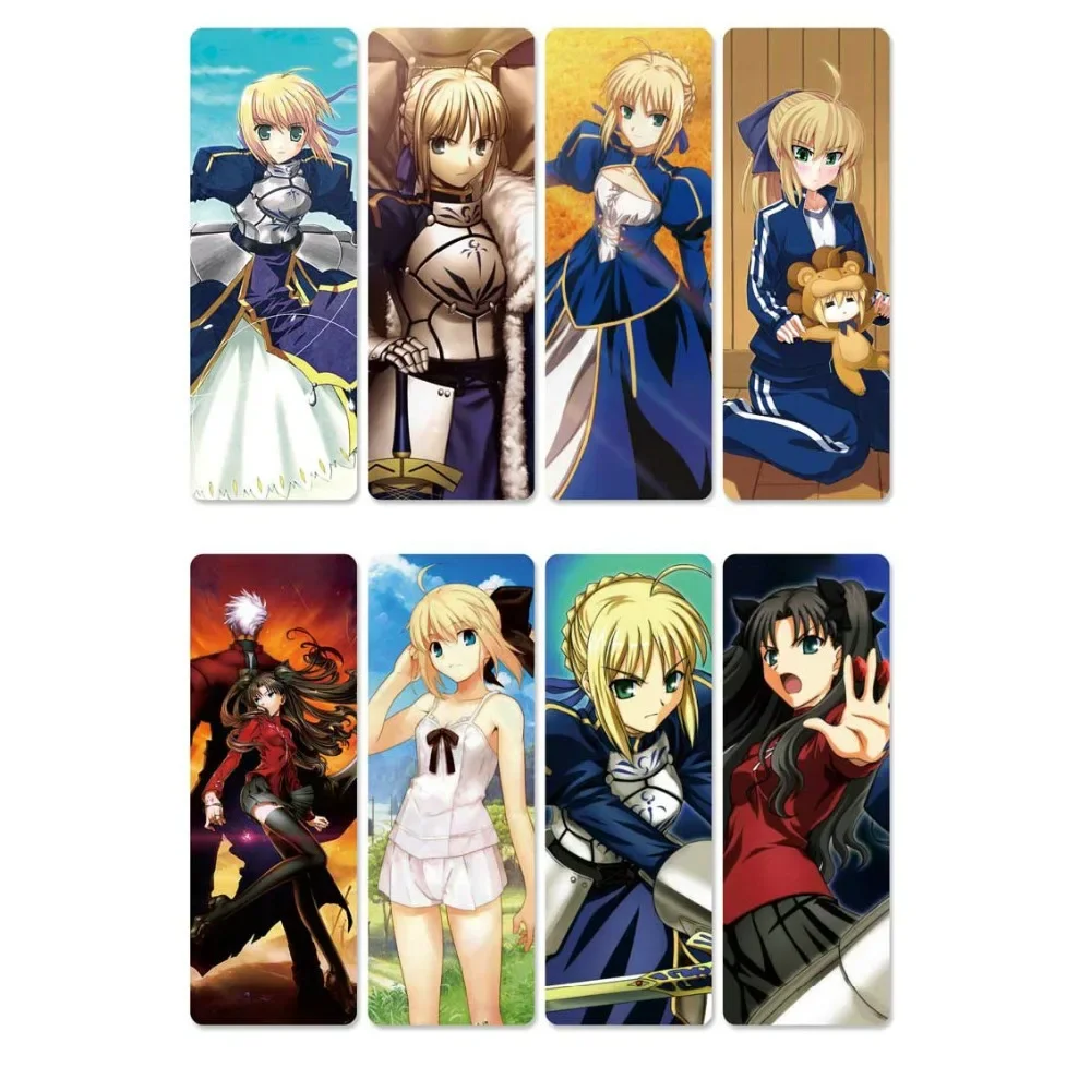 

Аниме закладки для книг Fate Stay Night, водонепроницаемые прозрачные пластиковые закладки из ПВХ, цветные закладки для книг для друзей