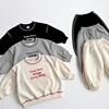 Baby Boys Girl 2024 Autumn Clothes Set Children Long Sleeve Letter Print Cotton Tops+Pants 2Pcs Kids Embroidery Clothing Outfits 1