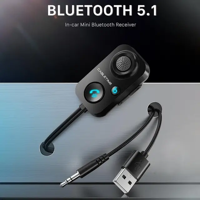 Wireless Car Adapter Bluetooth-Compatible USB AUX Auto Wireless Receiver Audio 3.5mm USB FM Modulator for Hands-Free Car Speaker