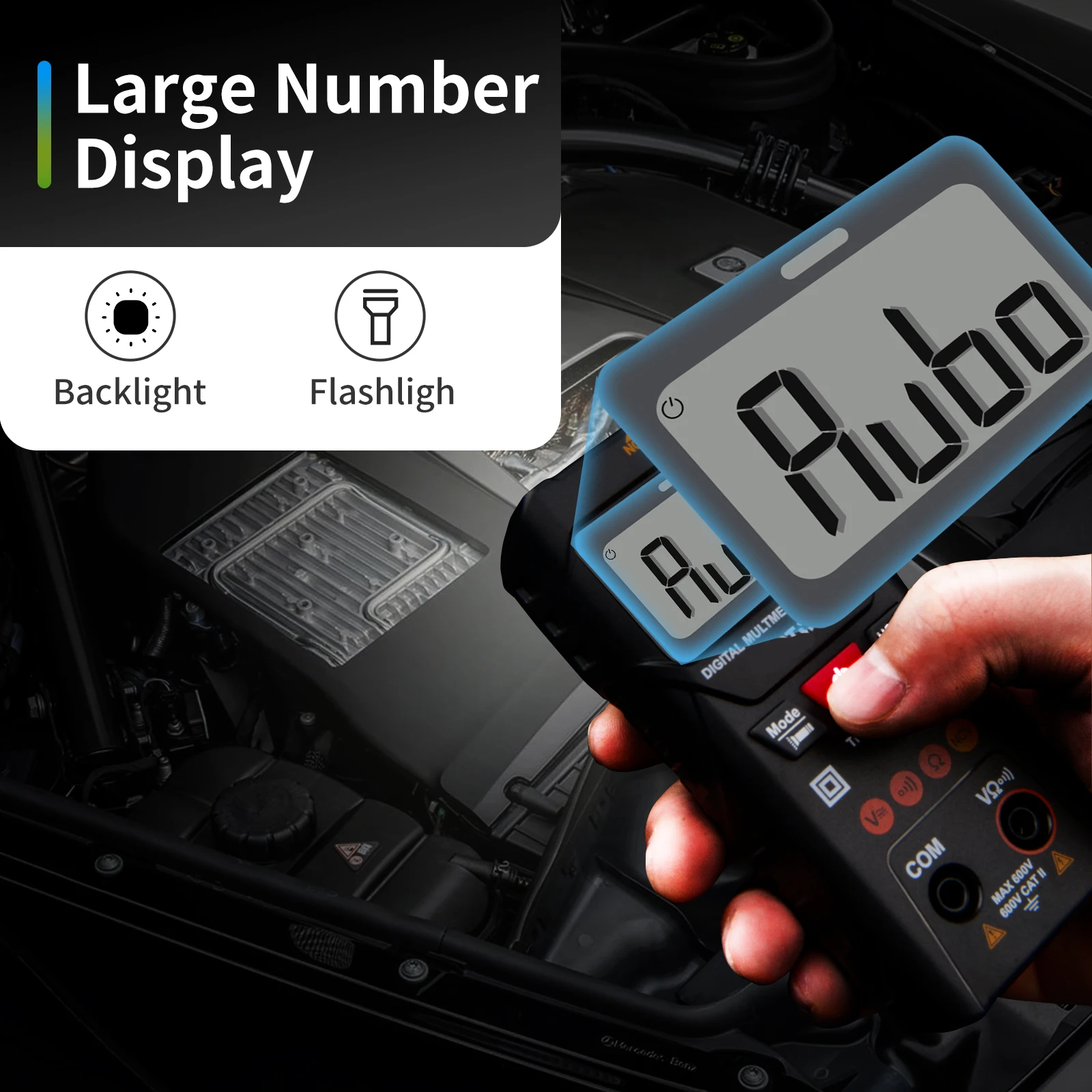 Digital Multimeter 4000 Counter Meter, Automatic/Manual Mode Continuity Tester, Voltage AC/DC Multi Tester, Voltage,Resistance 5
