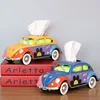 Bus Tissue Box Model Figurines Retro Car Tissue Dustproof Tissue Storage Box For Office Home Decoration Paper For Storage 3