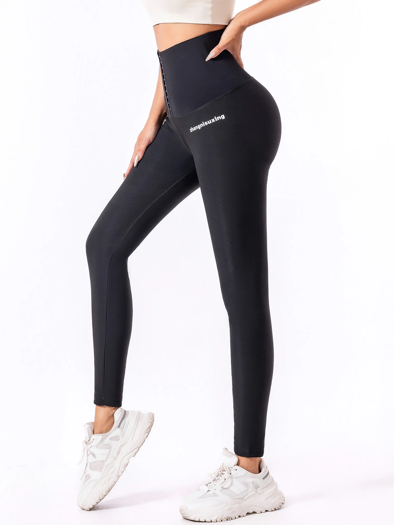 240 pounds plus fleece belly leggings women's sharkskin hip lift high waist breasted lean leg pressure tights thickened 200 poun