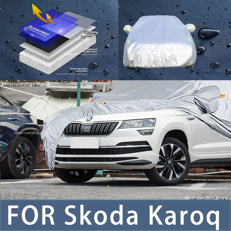 For Skoda Karoq Outdoor Protection Full Car Covers Snow Cover Sunshade  Waterproof Dustproof Exterior Car accessories - AliExpress