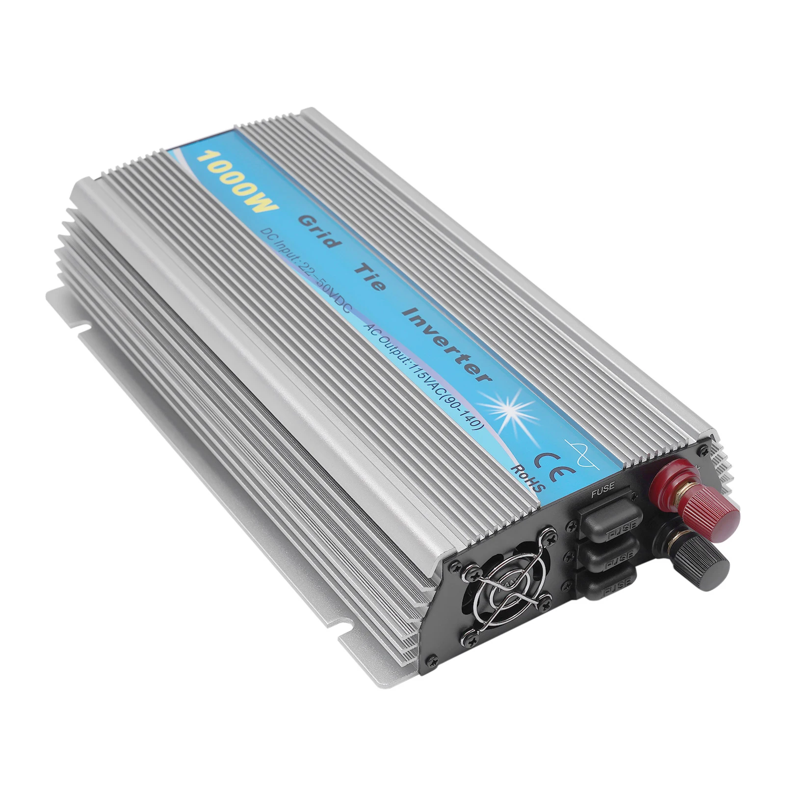 1000W Grid Tie Inverter MPPT Pure Sine Wave 22-50VDC Solar Input AC90-140V Output for 36V Solar Panel