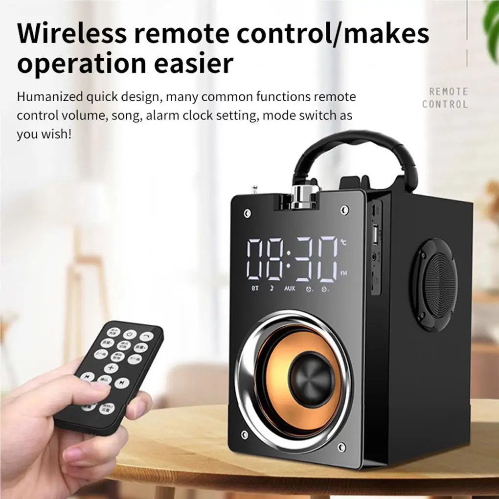 

Беспроводная Bluetooth-колонка с басами, стерео сабвуфером, радио с ЖК-дисплеем для дома, офиса, улицы, походов