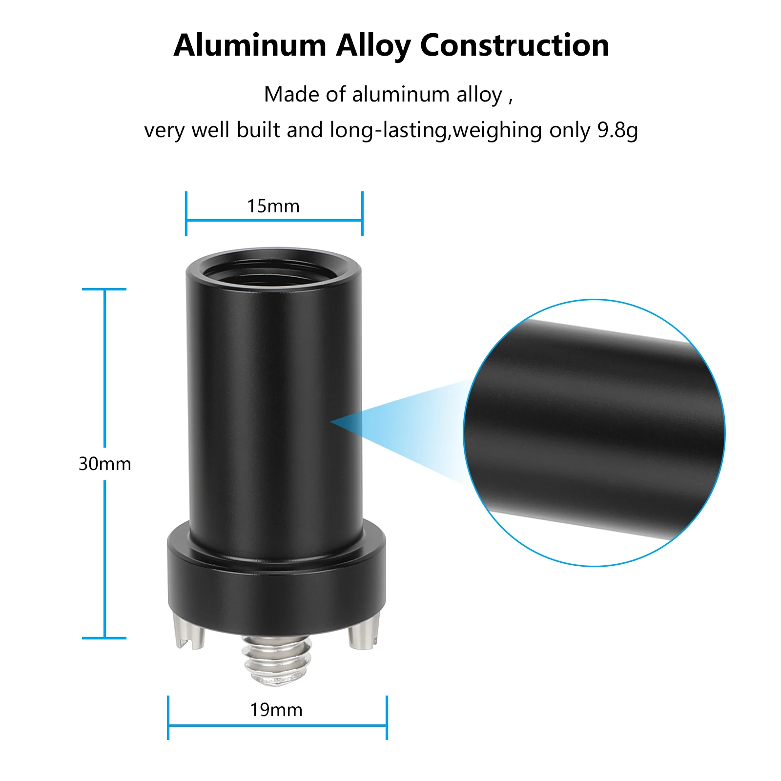 CAMVATE 1.2인치 15mm 로드(1/4-20 안티 트위스트 마운트 포함) 카메라 케이지 리그용