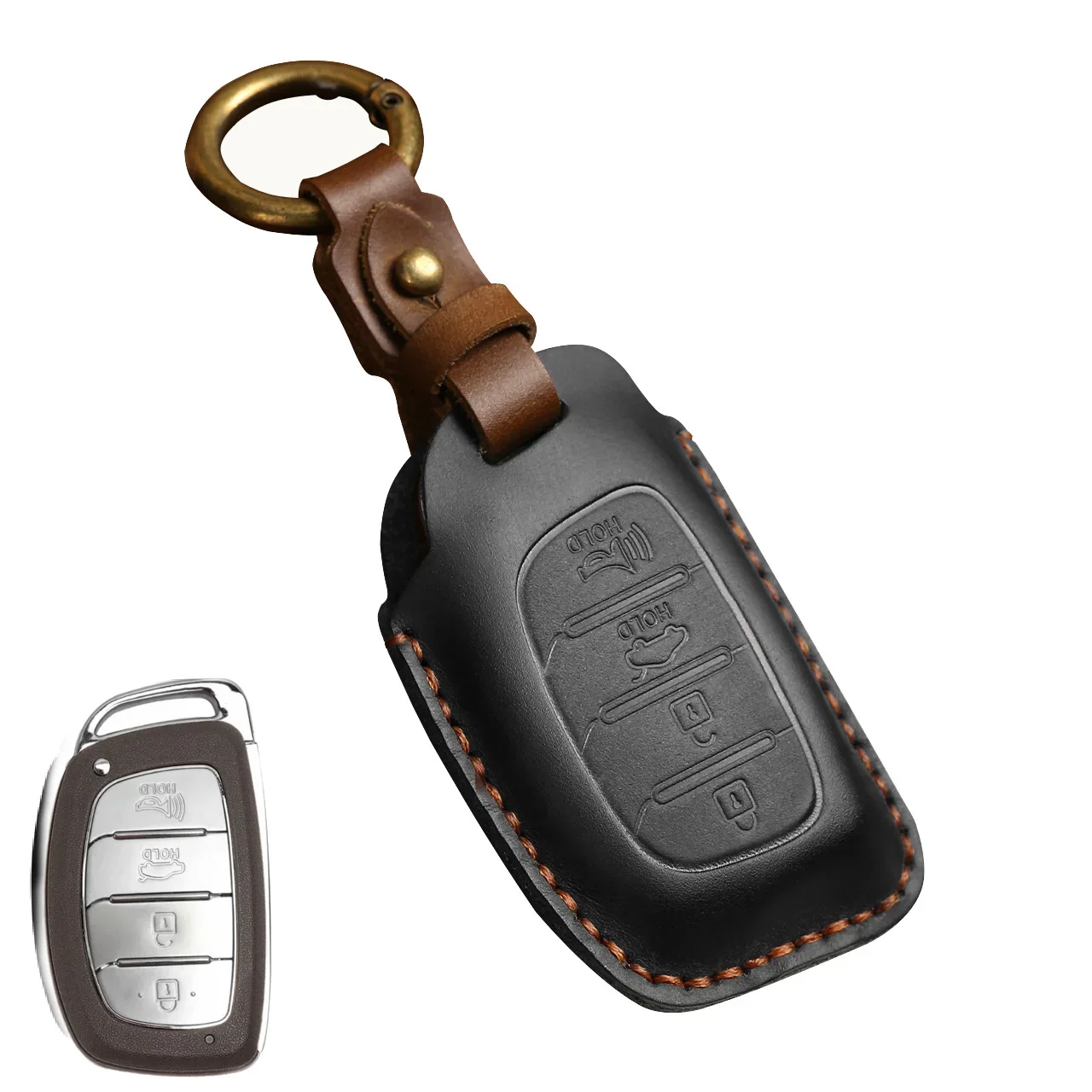 Leather Car Key Cover Protective Case
