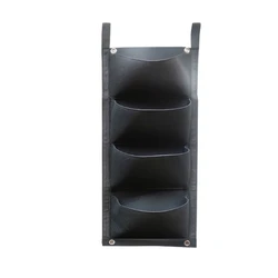 Hanging Vertical Garden Planter Bag for Indoor & Outdoor Herb Gardens (Black - 4)