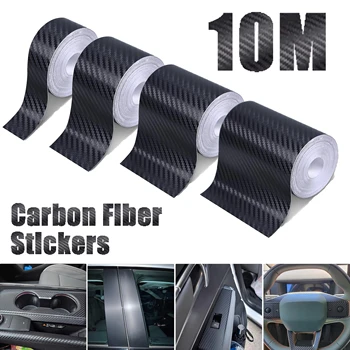 Rotolo di nastro adesivo per autoveicoli in fibra di carbonio Pellicola protettiva per auto nera opaca Pellicola autoadesiva Accessori per pellicole per auto in vinile 3D