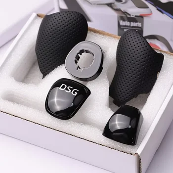 【 Advanced Edition 】 Genuine leather shift knob kit for Skoda Octavia/Superb - DSG side cover+interior (OEM installation, easy 1